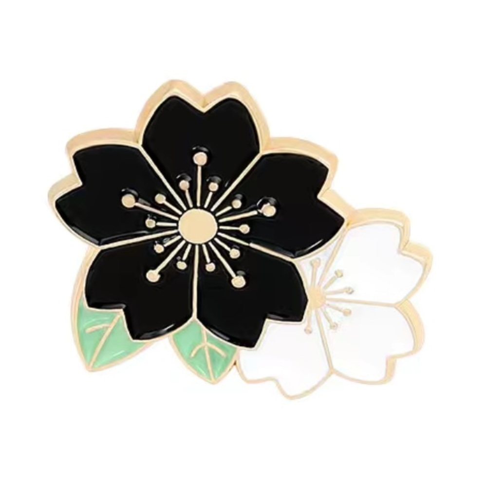 3/$15 Cherry Blossom Floral Enameled Pin Brooch - Picture 2 of 6
